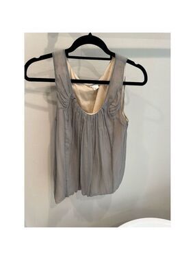 Club Monaco Women's Sleeveless Gray Silk Tank Top Size S